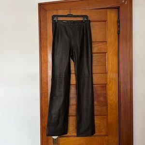 Brown leather back zip Lafayette 148 pants